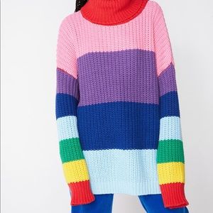 Lazy Oaf Lazy Rainbow Knit Roll Neck, Size S